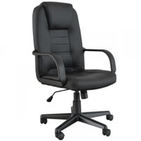 Chaise de bureau Manny-PU noir mat