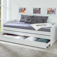 Lit banquette gigogne Lothar 90x200cm 3 couchages - white wash