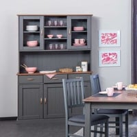 Vaisselier Cerci 131 cm à 5 portes & 3 tiroirs - gris 