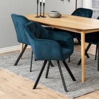 Chaise de salle à manger pivotante Levon - bleu marine