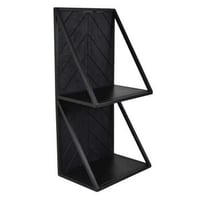 Etagère murale Verona - 30x19x60cm - bois de manguier et métal/noir
