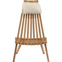 Fauteuil lounge Kenya Venture Design - Teck doré et coussin beige - 68x86x100 cm