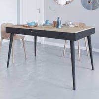 Table Horizon 134x85 - chêne/noir