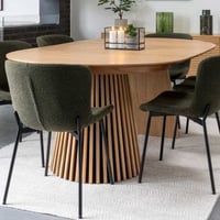 Table de salle à manger extensible Osaka - 120-160-200x120x75cm - placage de chêne