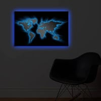 Shining Tableau décoratif sur toile avec éclairage LED | Cadre en bois | 45 x 70 cm
