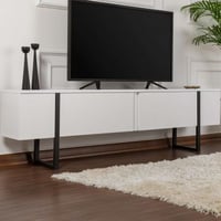 Meuble TV Serenity - 100% MELAMINE - Blanc - 45 x 30 x 180 cm