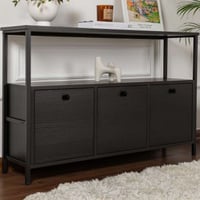 Console Solace - 100% MELAMINE - Bois Noir - 77 x 30 x 120 cm