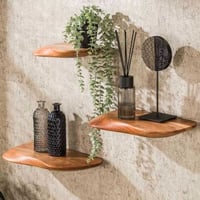 Set de 3 étagères murales Oranja-acacia massif