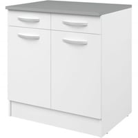 Meuble bas Oke 80cm 2 portes & 2 tiroirs - blanc 