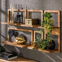 Set de 5 étagères murales Curry-acacia massif