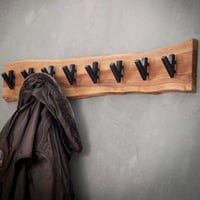 Porte-manteau Avery 8 crochets industriel - acacia