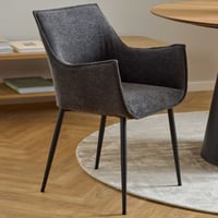 Chaise de salle à manger Bonita - 56x56x83cm - tissu gris foncé
