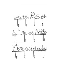 Supsension murale phrase metal noir small assortiment de 3