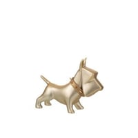 Chien ceramique or medium