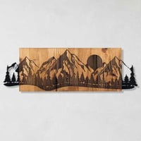 Enzo Accessoire mural décoratif en bois | Cadre en bois | 75,5 x 24,5 cm