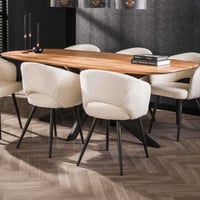 Table de salle à manger Suhra 215x105 cm-bois d'acacia massif