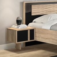 Table de chevet suspendue Alto 1 tiroir - chêne sonoma/noir