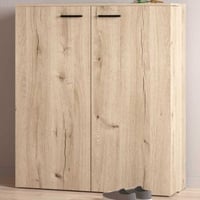 Armoire à chaussures Cuba - 100x33x114cm - 2 portes - décor chêne