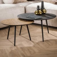 Set de tables basses Mariola-métallique/gris