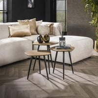Mariola set de tables basses organiques avec 3 tables - bronze antique