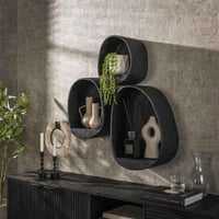Set de 3 étagères murales Licorice- métal liquide