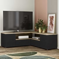 Meuble TV Cleo 130cm - noir/chêne