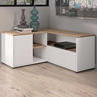 Meuble tv Pilar 90x90 à 2 portes - blanc/chêne 