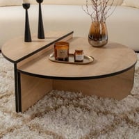 Tables basses Orion - 60x90x30cm - lot de 2 - décor chêne/noir