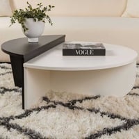 Tables basses Orion - 60x90x30cm - lot de 2 - blanc/noir