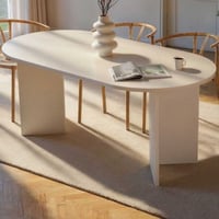 Table de salle à manger ovale Sablin - 180x90x75cm - blanc