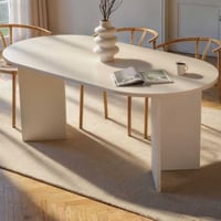 Sablin Table à manger | 100 % MÉLAMINE | Bois Blanc