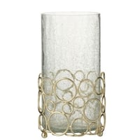 Photophore kyev ver/acier transparent/or large