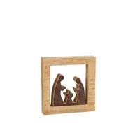 Creche carree bois marron/blanc large