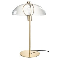 Lampe de table jeff metal/verre transparent/or