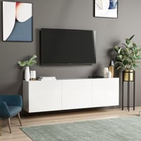 White Meuble TV | 100 % MÉLAMINE | Blanc