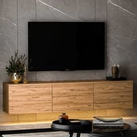 Meuble TV avec éclairage LED Tarek - 32x160x35 cm - MDF/Pin atlantique 