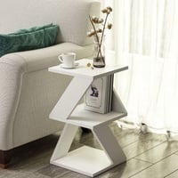 Albeni Table d'appoint | 100 % MÉLAMINE | Blanc