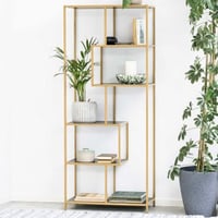 Étagère Dover 77cm, 4 tablettes - doré/noir