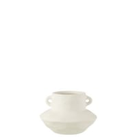 Vase anse argile blanc large
