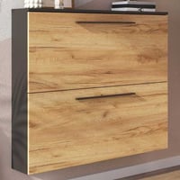 Meuble à chaussures Willemijn avec 2 compartiments - anthracite/ochre