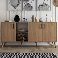 Woody Fashion Console | 100% Mélaminé | Chêne | 180x80x45 cm