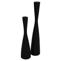Bougeoirs Makeba - lot de 2 - Ø8X32/Ø8X42 - bois teck noir
