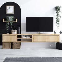 Meuble TV Emerald | 100% mélaminé | flottant | Chêne Saphir