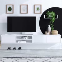 Meuble TV Emerald | 100% mélaminé | flottant | Blanc