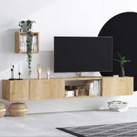 Meuble TV Emerald | 100% mélaminé | flottant | Chêne Saphir
