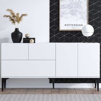 Glise Console | 100 % MÉLAMINE | Blanc, Noir