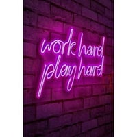 Eclairage néon Work Hard Play Hard - Série Wallity - Rose