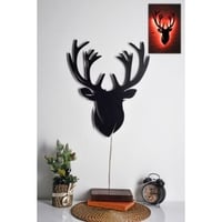 Éclairage LED pour Éclairage LED | Base MDF noire | 60 LEDs/m | 12V DC | Cordon de 375cm | Taille 25x30cm | Rouge
