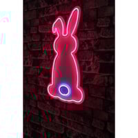 Lapin de lumière néon - Série Wallity - Rose/mauve