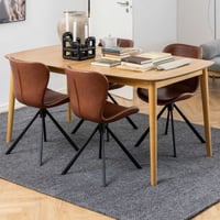 Table de repas extensible Montreux - 180<219x90x75 cm - placage de chêne 